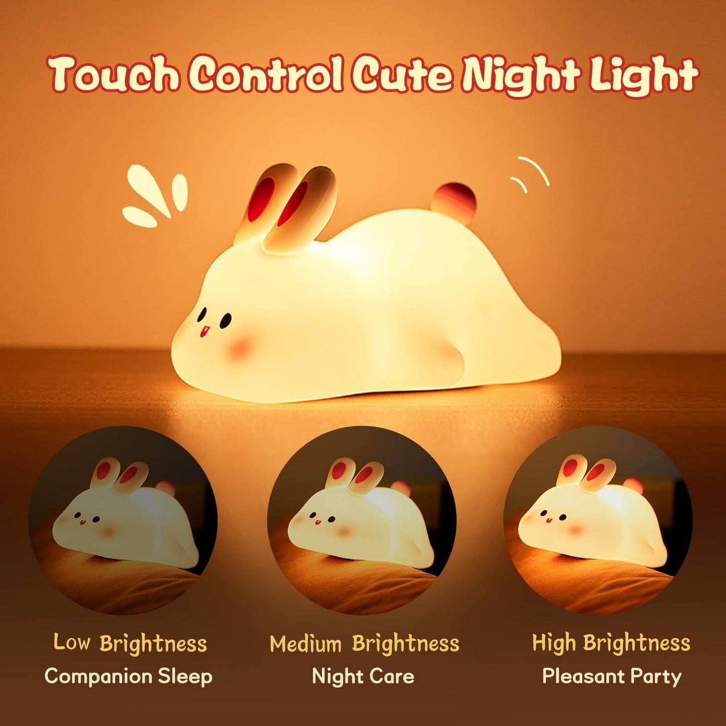 Cute LED Night Light Touch Sensor Cartoon Kid's